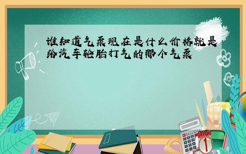 谁知道气泵现在是什么价格就是给汽车轮胎打气的那个气泵