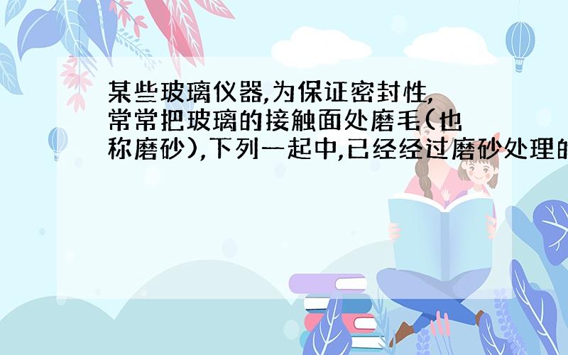 某些玻璃仪器,为保证密封性,常常把玻璃的接触面处磨毛(也称磨砂),下列一起中,已经经过磨砂处理的是