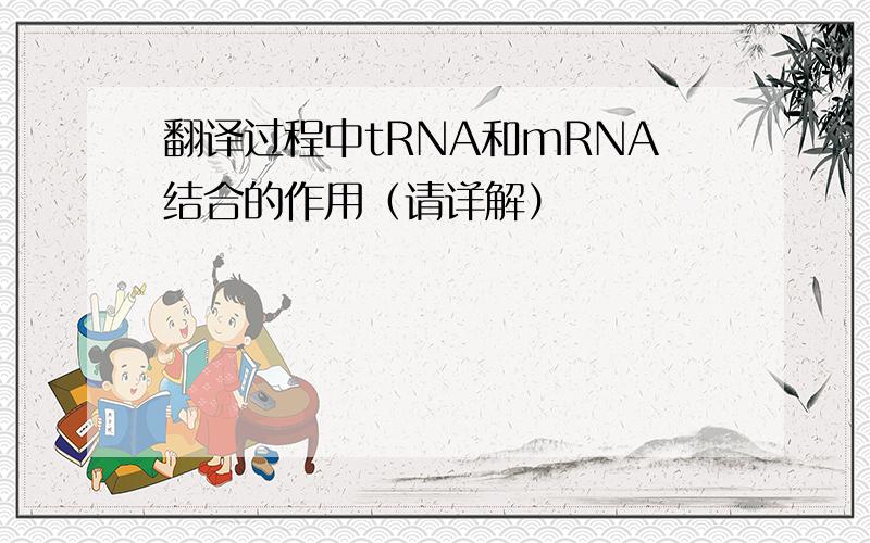 翻译过程中tRNA和mRNA结合的作用（请详解）