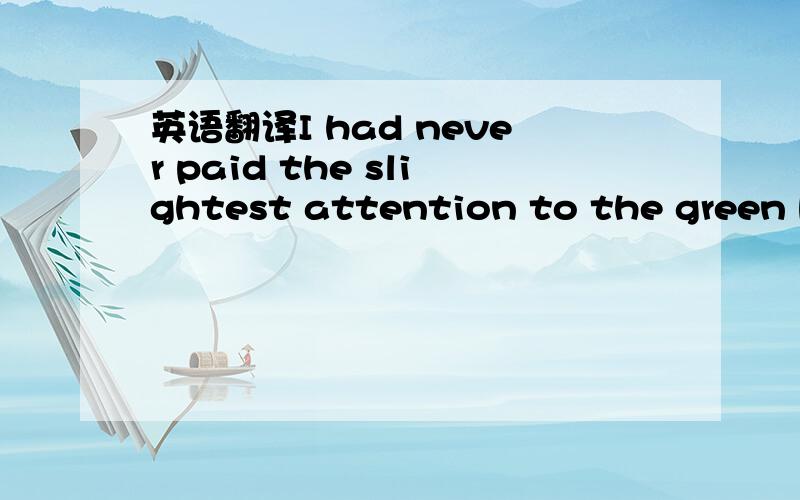 英语翻译I had never paid the slightest attention to the green ba