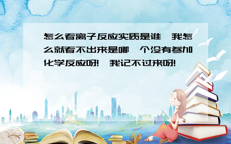 怎么看离子反应实质是谁,我怎么就看不出来是哪一个没有参加化学反应呀!,我记不过来呀!