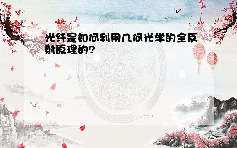 光纤是如何利用几何光学的全反射原理的?