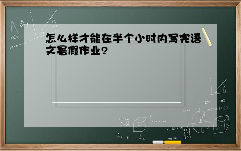 怎么样才能在半个小时内写完语文暑假作业?