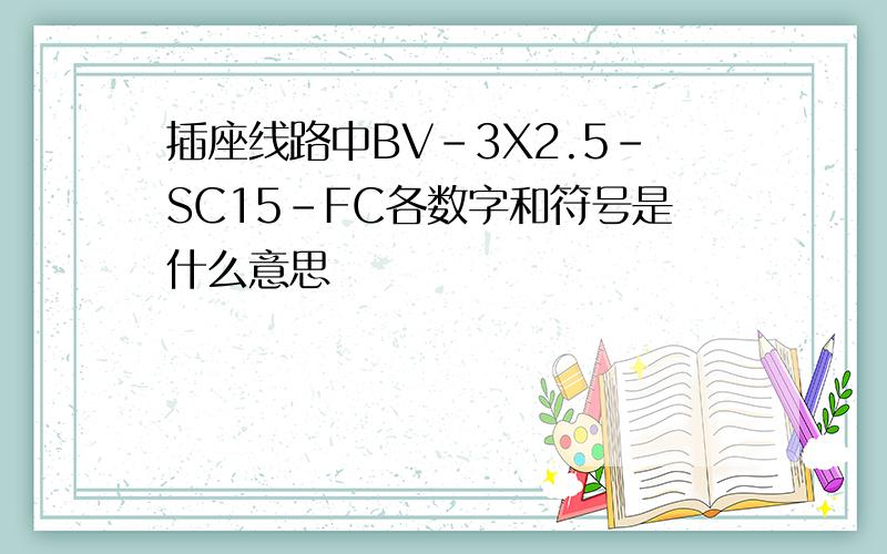 插座线路中BV-3X2.5-SC15-FC各数字和符号是什么意思