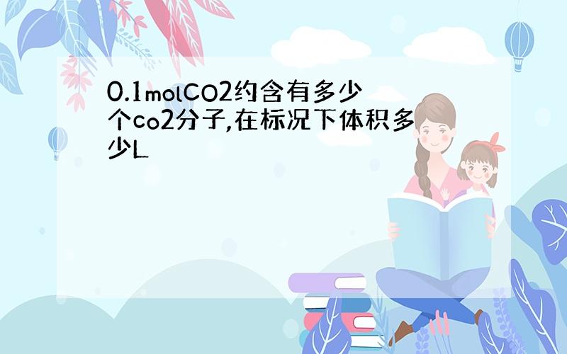 0.1molCO2约含有多少个co2分子,在标况下体积多少L