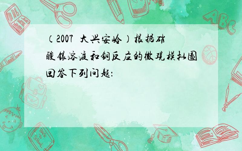 （2007•大兴安岭）根据硝酸银溶液和铜反应的微观模拟图回答下列问题：