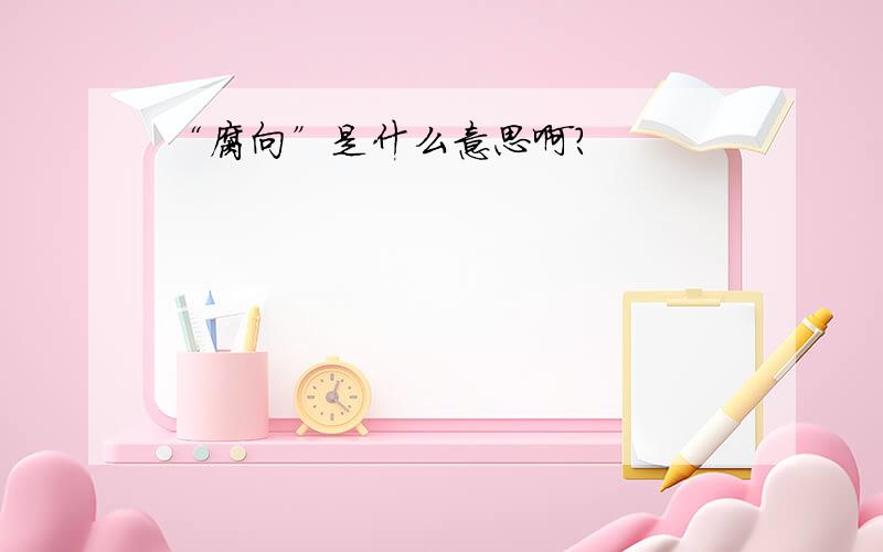 “腐向”是什么意思啊?