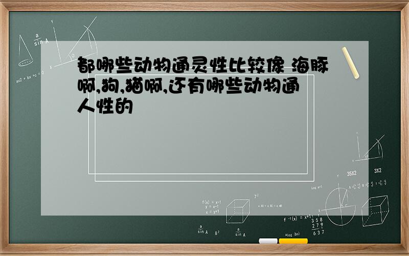 都哪些动物通灵性比较像 海豚啊,狗,猫啊,还有哪些动物通人性的