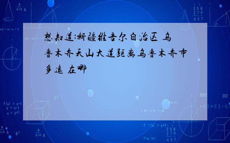 想知道:新疆维吾尔自治区 乌鲁木齐天山大道距离乌鲁木齐市多远 在哪