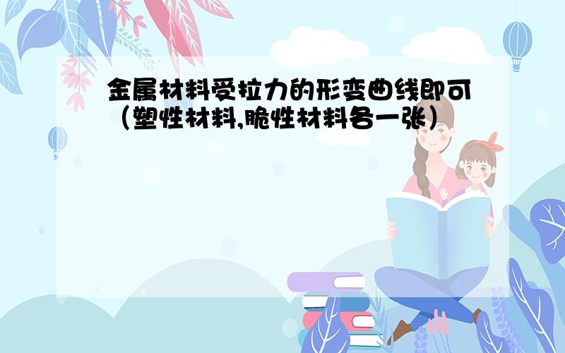 金属材料受拉力的形变曲线即可（塑性材料,脆性材料各一张）