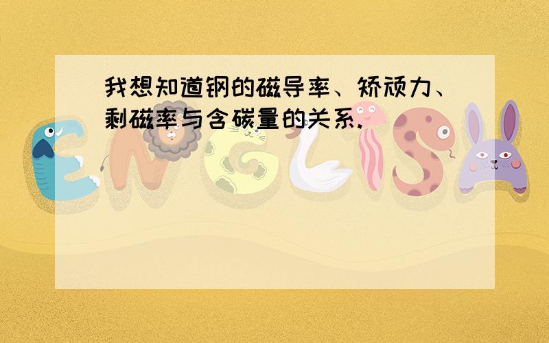 我想知道钢的磁导率、矫顽力、剩磁率与含碳量的关系.