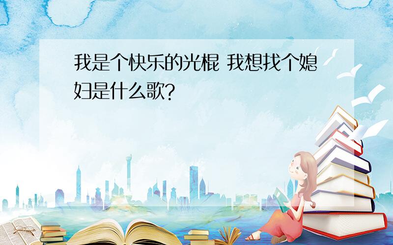 我是个快乐的光棍 我想找个媳妇是什么歌?