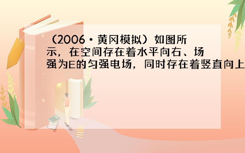 （2006•黄冈模拟）如图所示，在空间存在着水平向右、场强为E的匀强电场，同时存在着竖直向上、磁感应强度为B的匀强磁场．