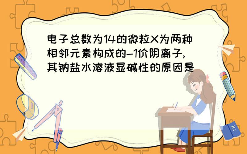 电子总数为14的微粒X为两种相邻元素构成的-1价阴离子,其钠盐水溶液显碱性的原因是