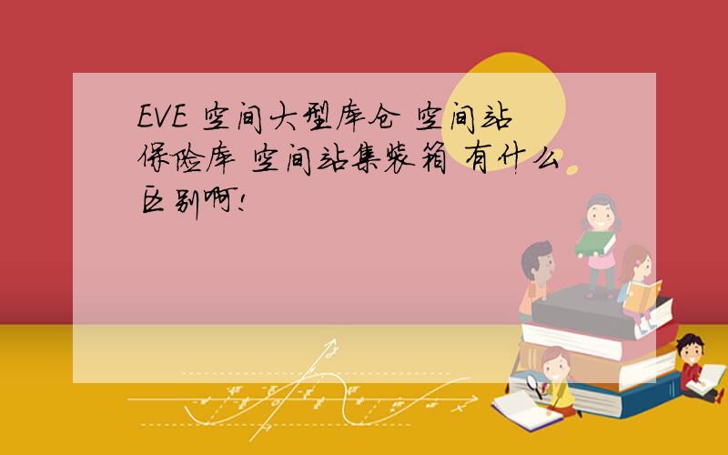 EVE 空间大型库仓 空间站保险库 空间站集装箱 有什么区别啊!