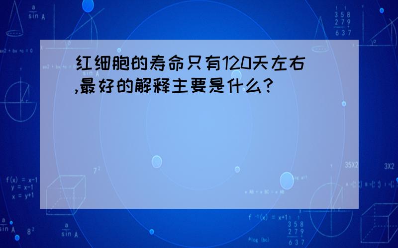 红细胞的寿命只有120天左右,最好的解释主要是什么?