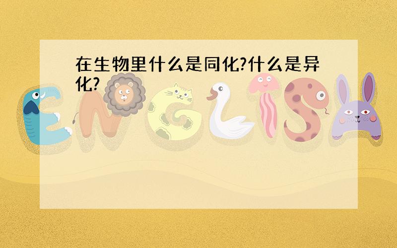 在生物里什么是同化?什么是异化?