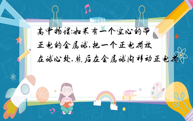 高中物理：如果有一个空心的带正电的金属球,把一个正电荷放在球心处,然后在金属球内移动正电荷,