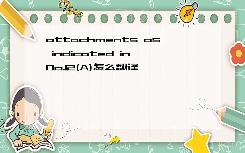 attachments as indicated in No.12(A)怎么翻译