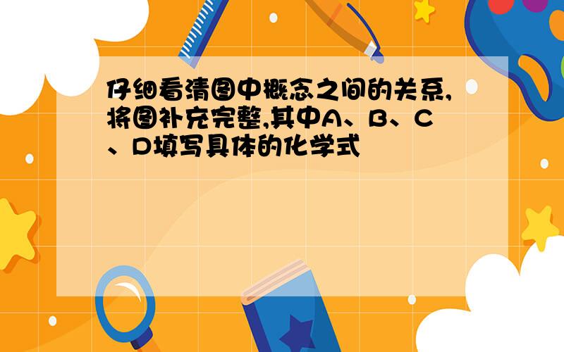 仔细看清图中概念之间的关系,将图补充完整,其中A、B、C、D填写具体的化学式