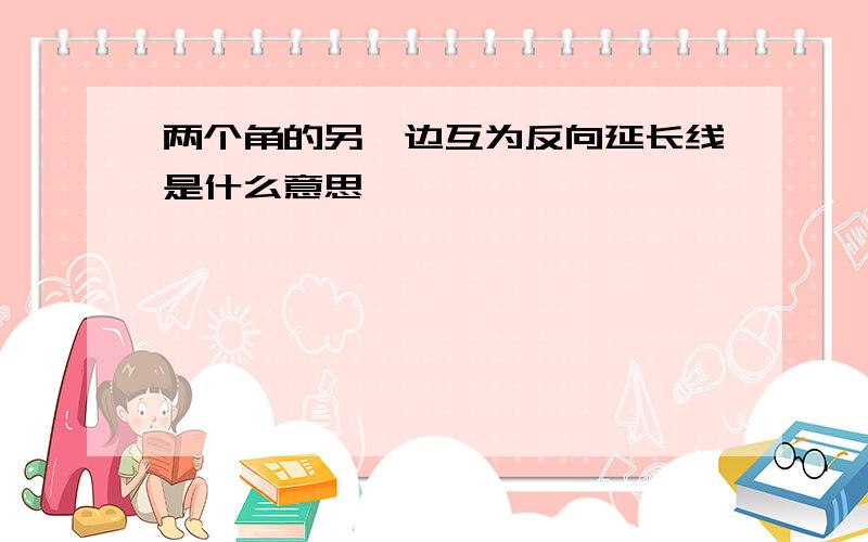 两个角的另一边互为反向延长线是什么意思