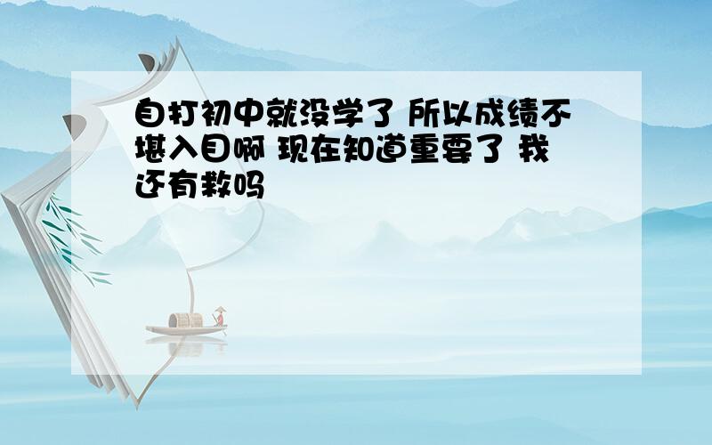 自打初中就没学了 所以成绩不堪入目啊 现在知道重要了 我还有救吗