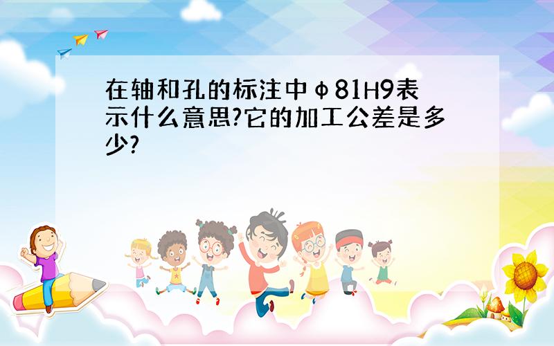 在轴和孔的标注中φ81H9表示什么意思?它的加工公差是多少?