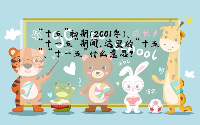 “十五”初期（2001年）、“十一五”期间,这里的“十五”、“十一五”什么意思?