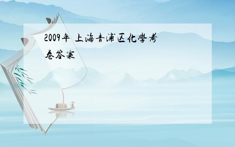 2009年 上海青浦区化学考卷答案