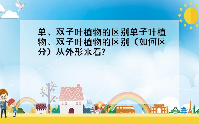 单、双子叶植物的区别单子叶植物、双子叶植物的区别（如何区分）从外形来看?