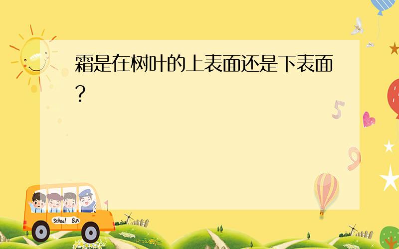 霜是在树叶的上表面还是下表面?