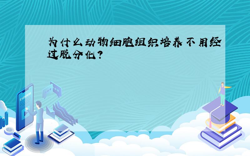 为什么动物细胞组织培养不用经过脱分化?