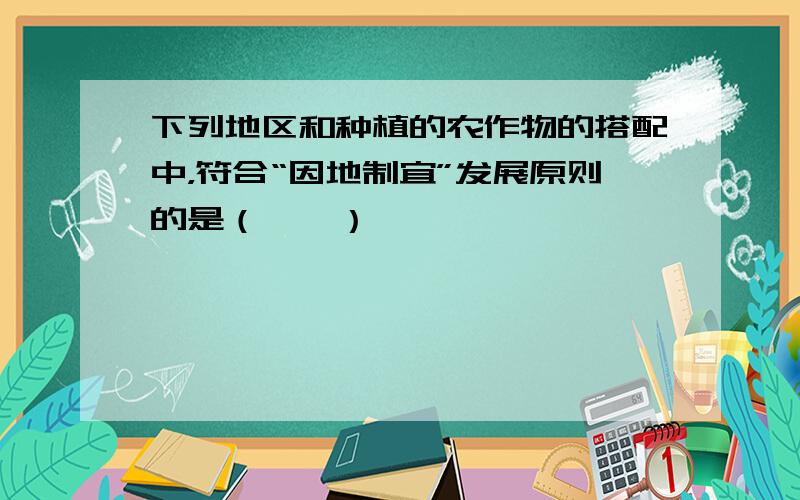 下列地区和种植的农作物的搭配中，符合“因地制宜”发展原则的是（　　）