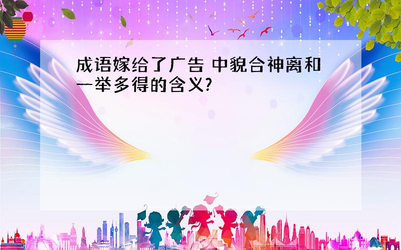 成语嫁给了广告 中貌合神离和一举多得的含义?