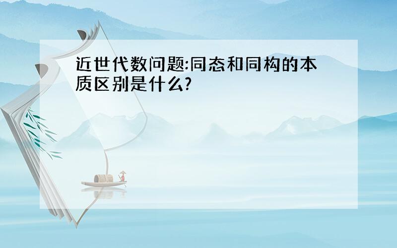 近世代数问题:同态和同构的本质区别是什么?