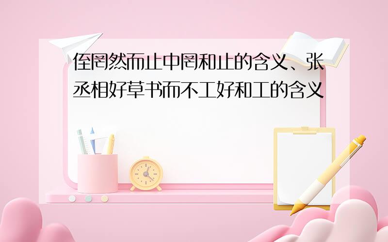 侄罔然而止中罔和止的含义、张丞相好草书而不工好和工的含义