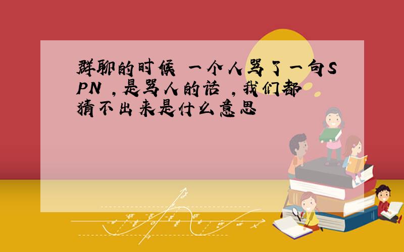 群聊的时候 一个人骂了一句SPN ,是骂人的话 ,我们都猜不出来是什么意思