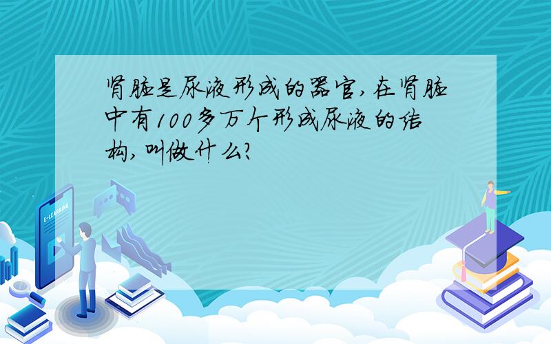 肾脏是尿液形成的器官,在肾脏中有100多万个形成尿液的结构,叫做什么?