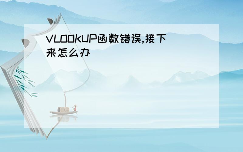 VLOOKUP函数错误,接下来怎么办