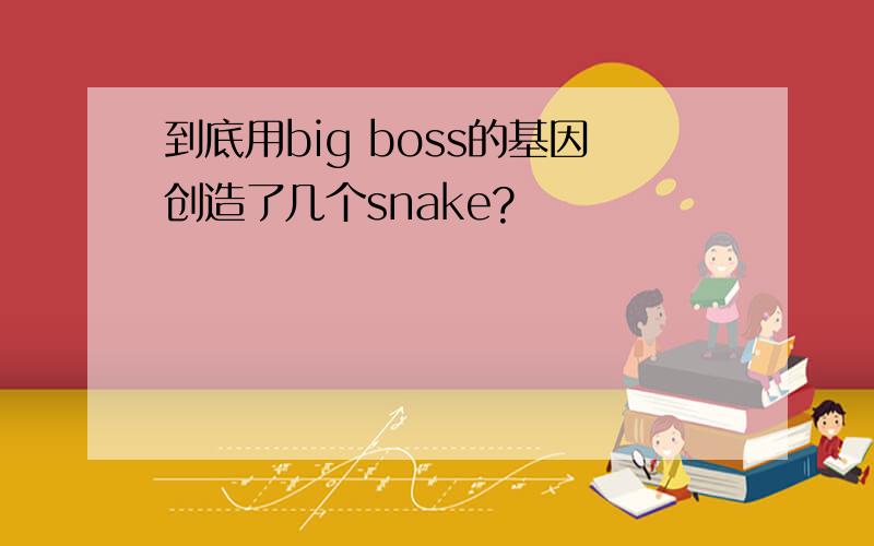 到底用big boss的基因创造了几个snake?