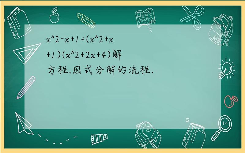 x^2-x+1=(x^2+x+1)(x^2+2x+4)解方程,因式分解的流程.