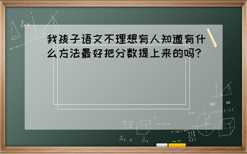 我孩子语文不理想有人知道有什么方法最好把分数提上来的吗?