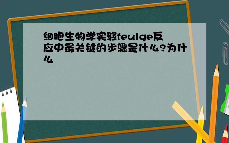 细胞生物学实验feulge反应中最关键的步骤是什么?为什么