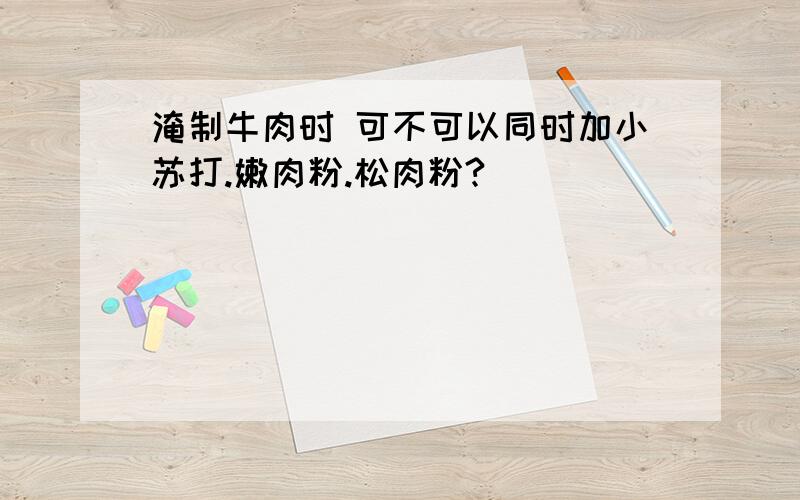 淹制牛肉时 可不可以同时加小苏打.嫩肉粉.松肉粉?