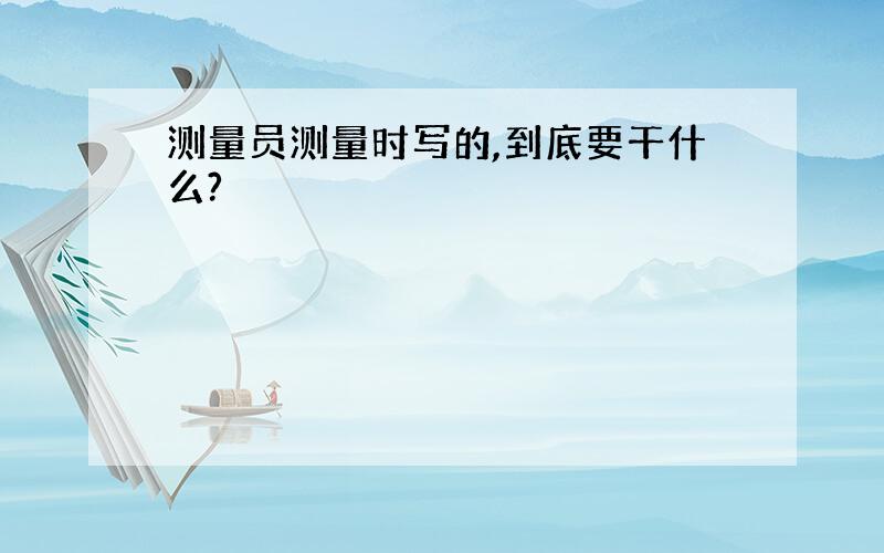 测量员测量时写的,到底要干什么?