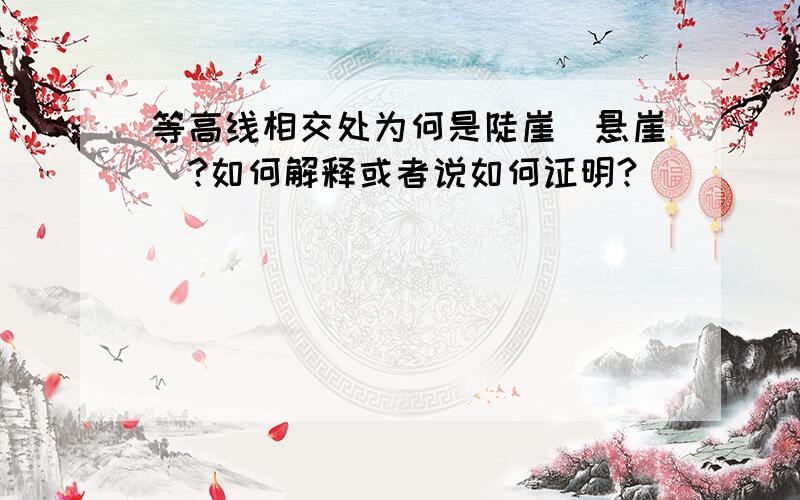 等高线相交处为何是陡崖（悬崖）?如何解释或者说如何证明?