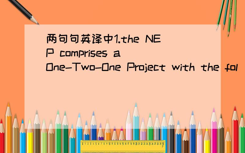 两句句英译中1.the NEP comprises a One-Two-One Project with the fol