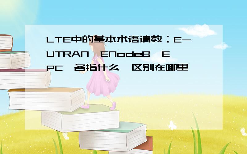 LTE中的基本术语请教：E-UTRAN,ENodeB,EPC,各指什么,区别在哪里