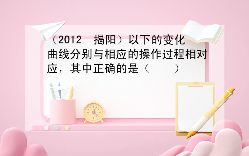 （2012•揭阳）以下的变化曲线分别与相应的操作过程相对应，其中正确的是（　　）