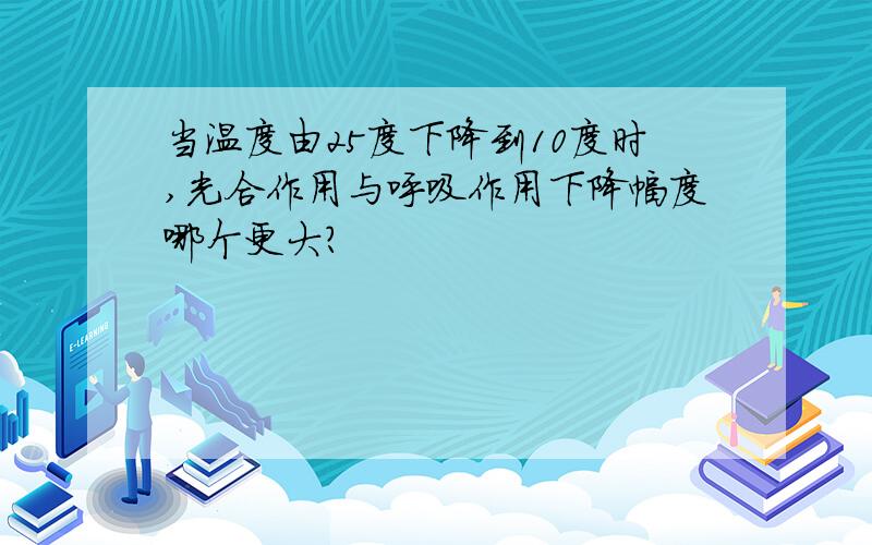 当温度由25度下降到10度时,光合作用与呼吸作用下降幅度哪个更大?